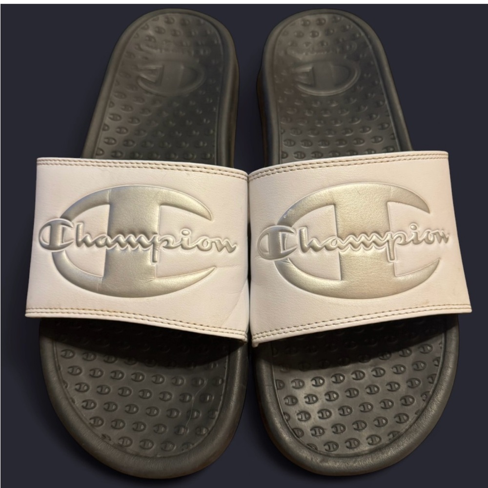 Champion Men’s White Slide Sandals, Size 11 W